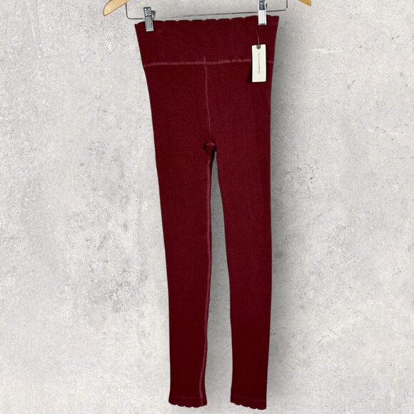 NWT By Anthropologie Everyday Seamless Leggings Womens Size Small High Rise Wine - Picture 3 of 11